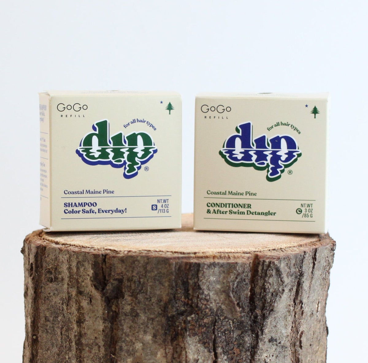 Dip x GoGo Exclusive Coastal Maine Pine Shampoo & Conditioner Bars