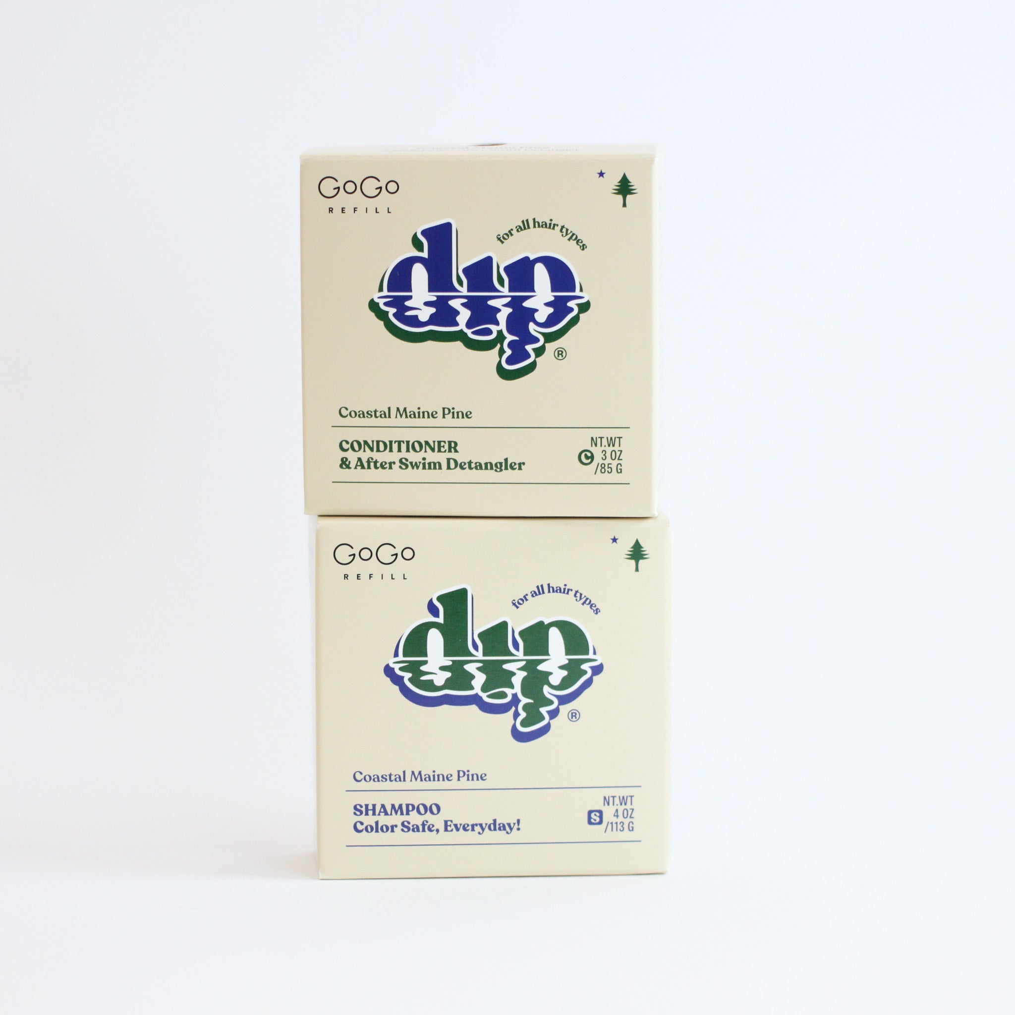 Dip x GoGo Exclusive Coastal Maine Pine Shampoo & Conditioner Bars